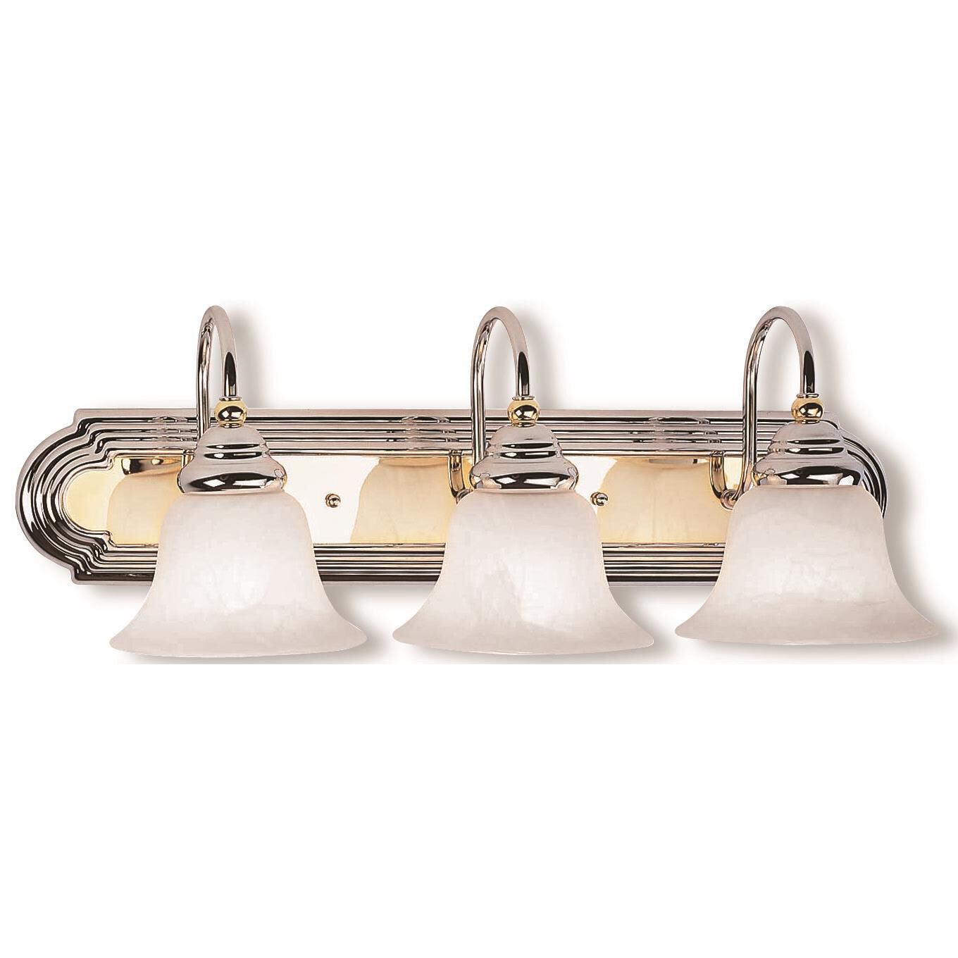 Shown in Chrome-Polished Brass finish and White Alabaster glass